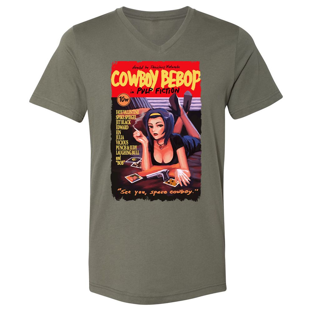 Unisex V-Neck T-Shirt - 9GMGYTK6 - Military Green - 10