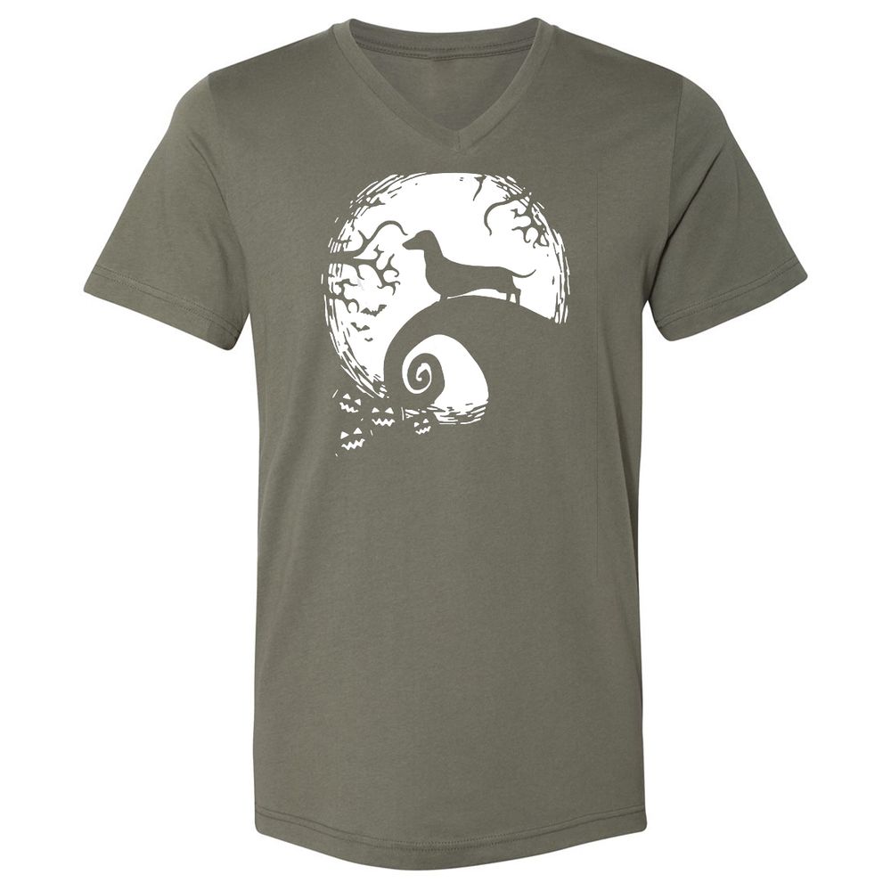 Unisex V-Neck T-Shirt - M6GEFL3Y - Military Green - 10