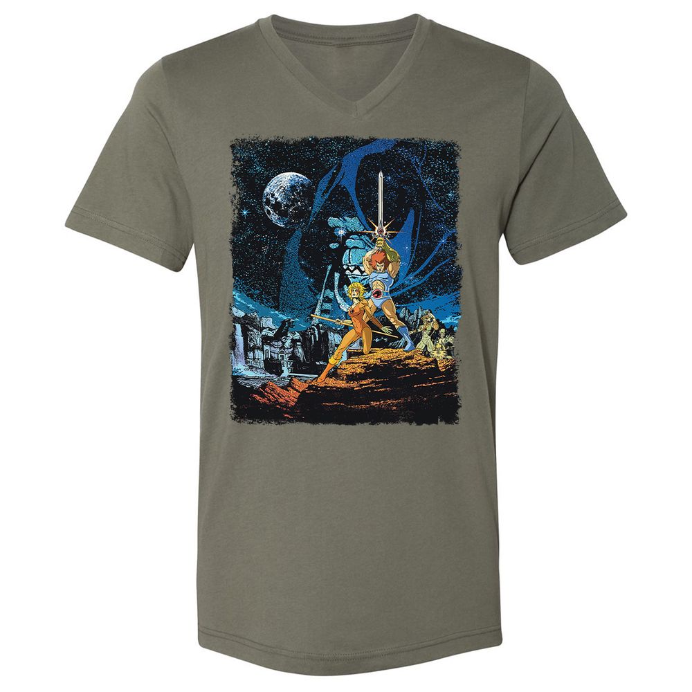 Unisex V-Neck T-Shirt - 3J39DZBL - Military Green - 10