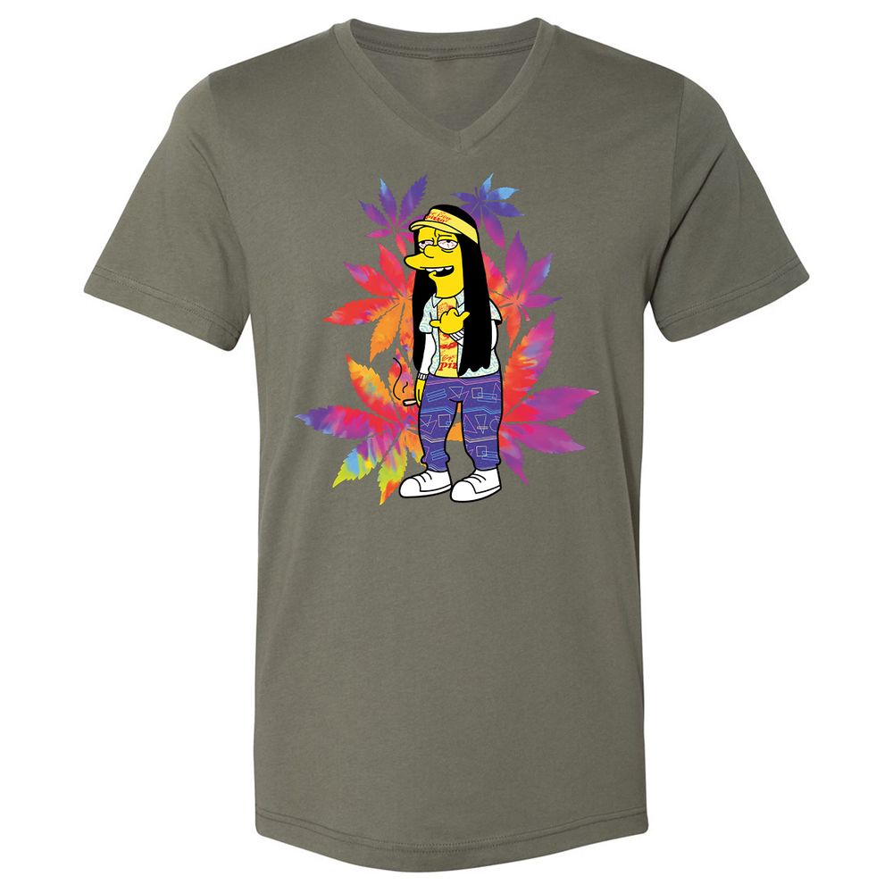 Unisex V-Neck T-Shirt - Z6S3TX8D - Military Green - 10