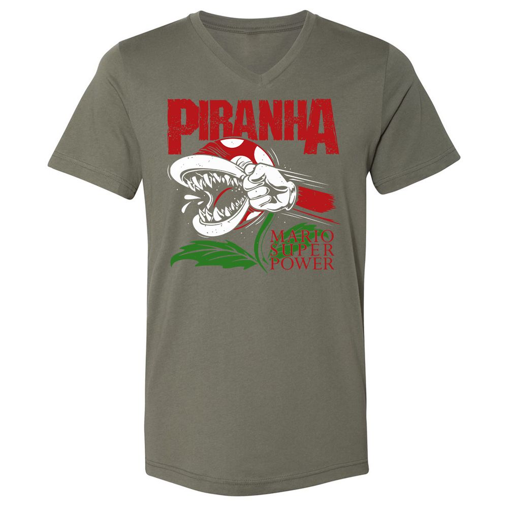Unisex V-Neck T-Shirt - 2UREPV9T - Military Green - 10