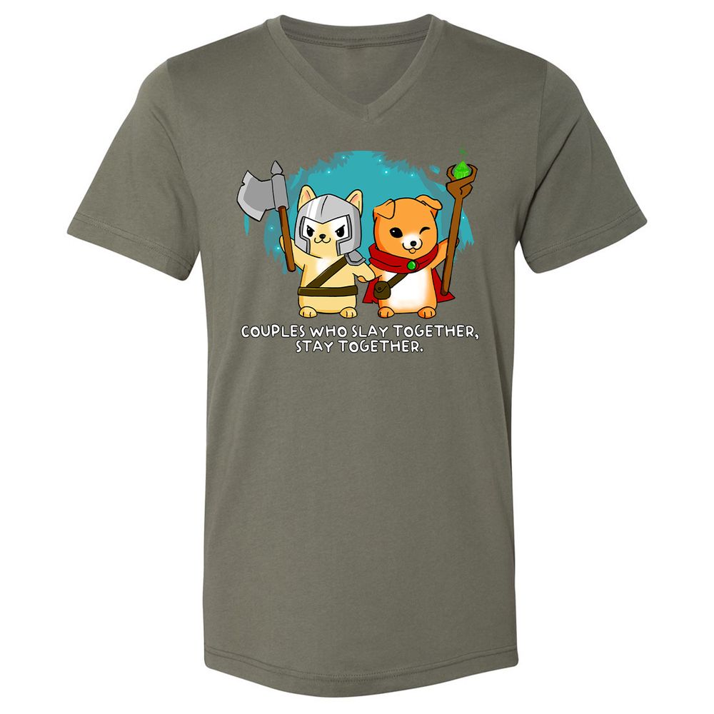 Unisex V-Neck T-Shirt - HP52UDY1 - Military Green - 10