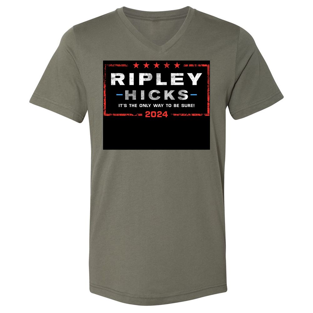 Unisex V-Neck T-Shirt - F7C5NE65 - Military Green - 10