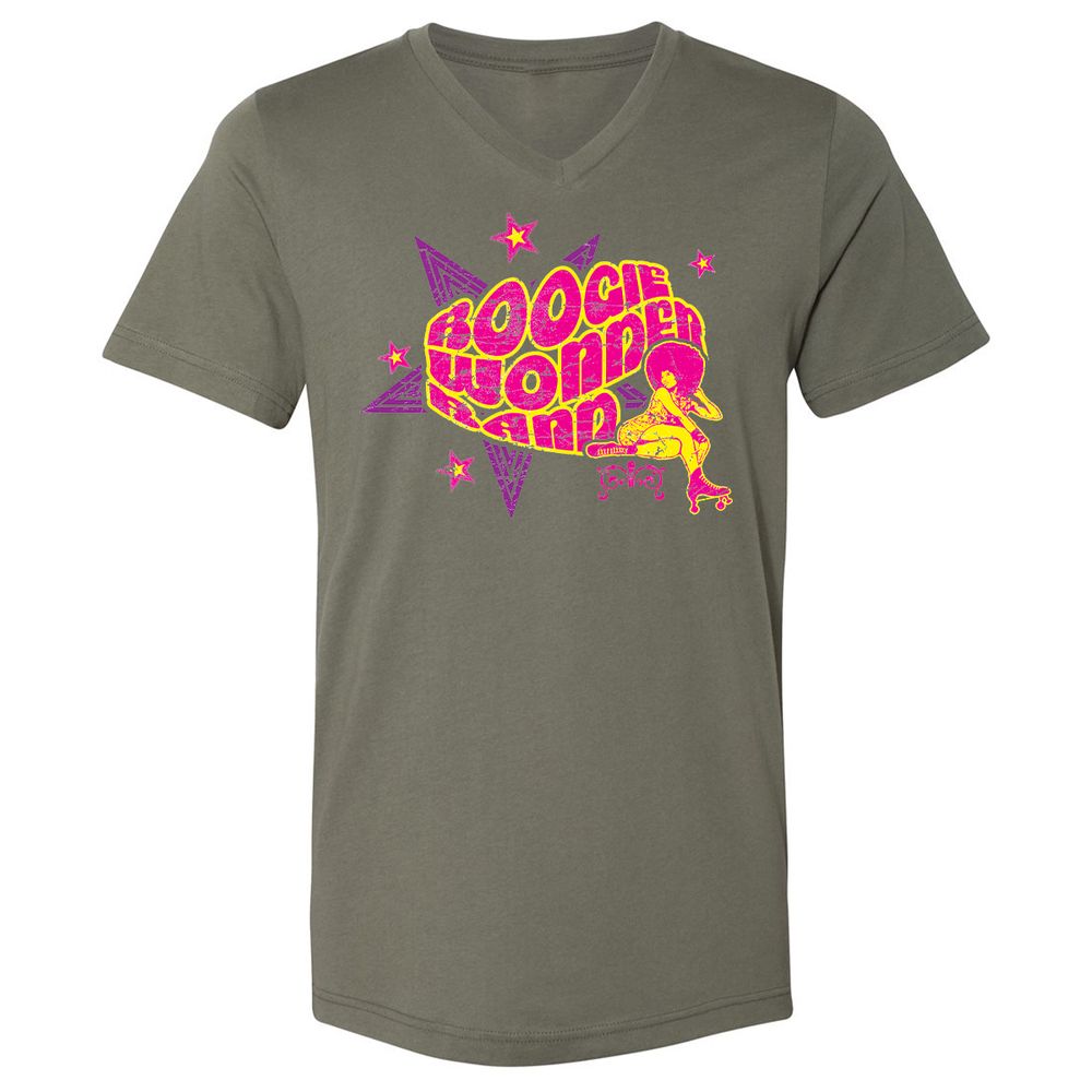 Unisex V-Neck T-Shirt - 8MDKS636 - Military Green - 10