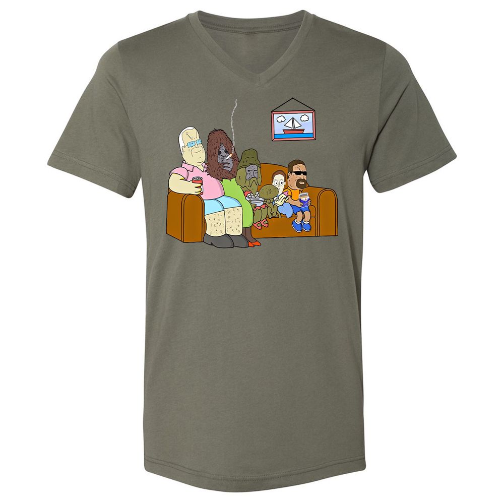 Unisex V-Neck T-Shirt - 4FZ2DKDU - Military Green - 10