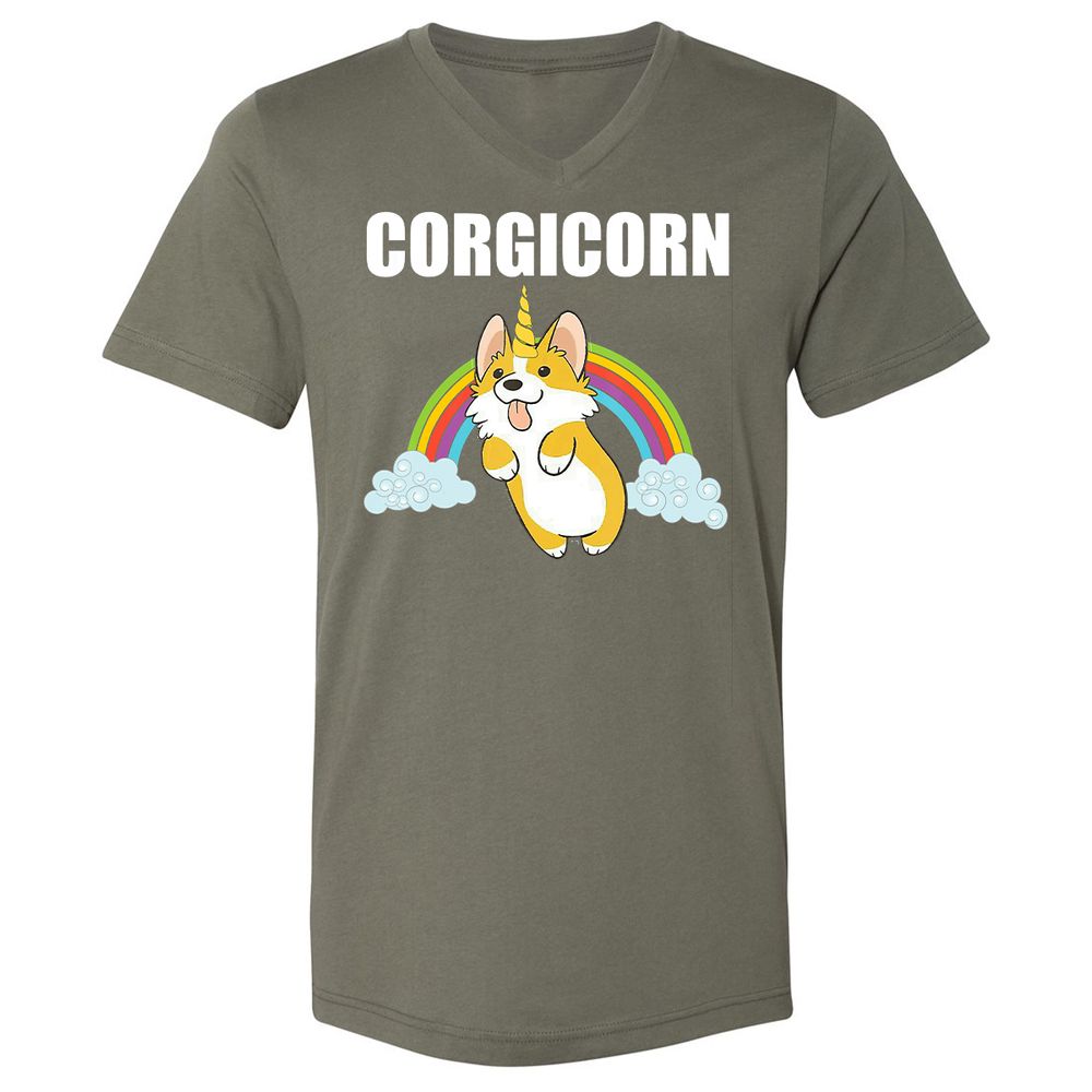 Unisex V-Neck T-Shirt - A6K9J5AZ - Military Green - 10