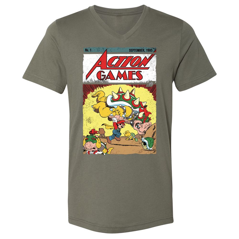 Unisex V-Neck T-Shirt - TXFW73NM - Military Green - 10