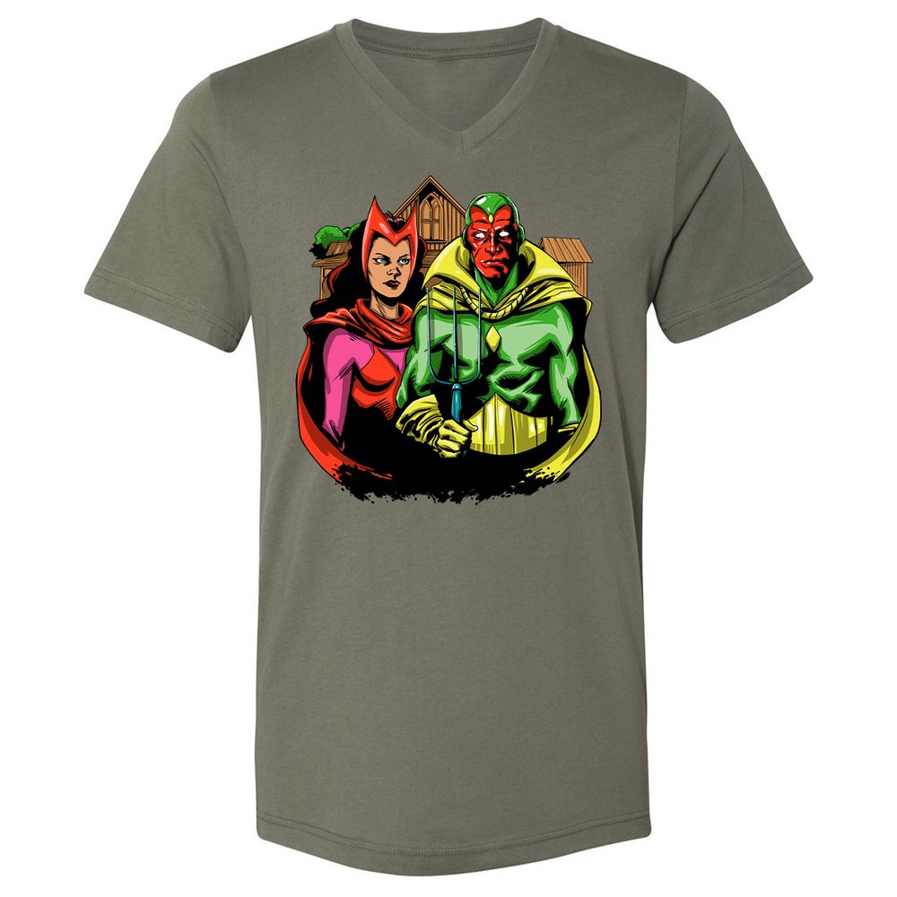 Unisex V-Neck T-Shirt - 5U655XYT - Military Green - 10