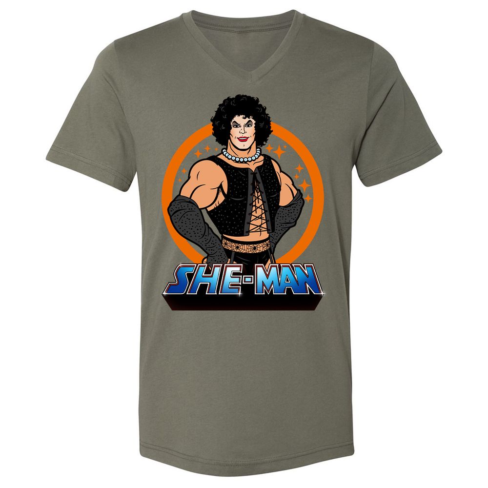 Unisex V-Neck T-Shirt - NRWP44AS - Military Green - 10