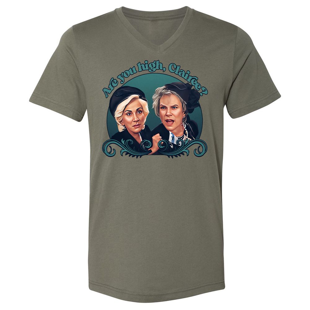 Unisex V-Neck T-Shirt - Q7DRMYXD - Military Green - 10