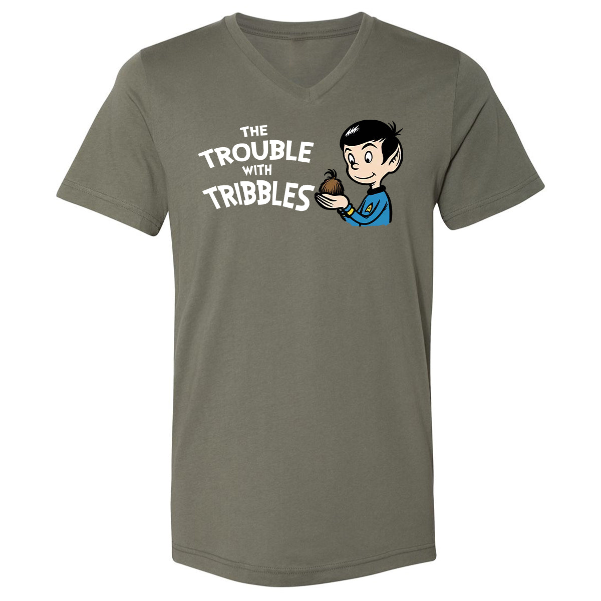 Unisex V-Neck T-Shirt - 3D2ZPP53 - Military Green - 10