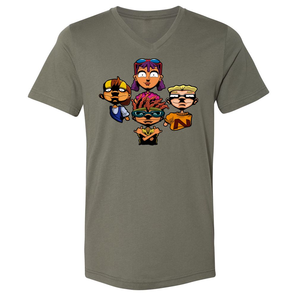 Unisex V-Neck T-Shirt - AZ3SAE4U - Military Green - 10