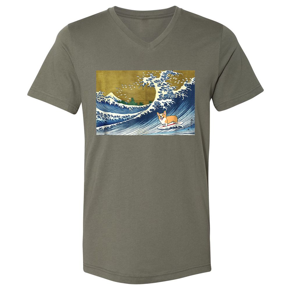 Unisex V-Neck T-Shirt - 6ENFTGNP - Military Green - 10
