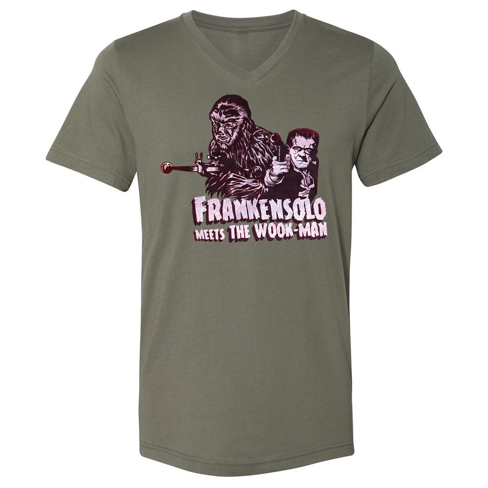 Unisex V-Neck T-Shirt - KPLYBXQH - Military Green - 10