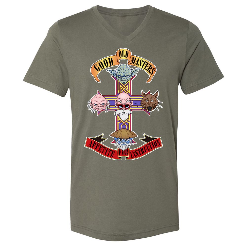 Unisex V-Neck T-Shirt - 25HNKFJU - Military Green - 10