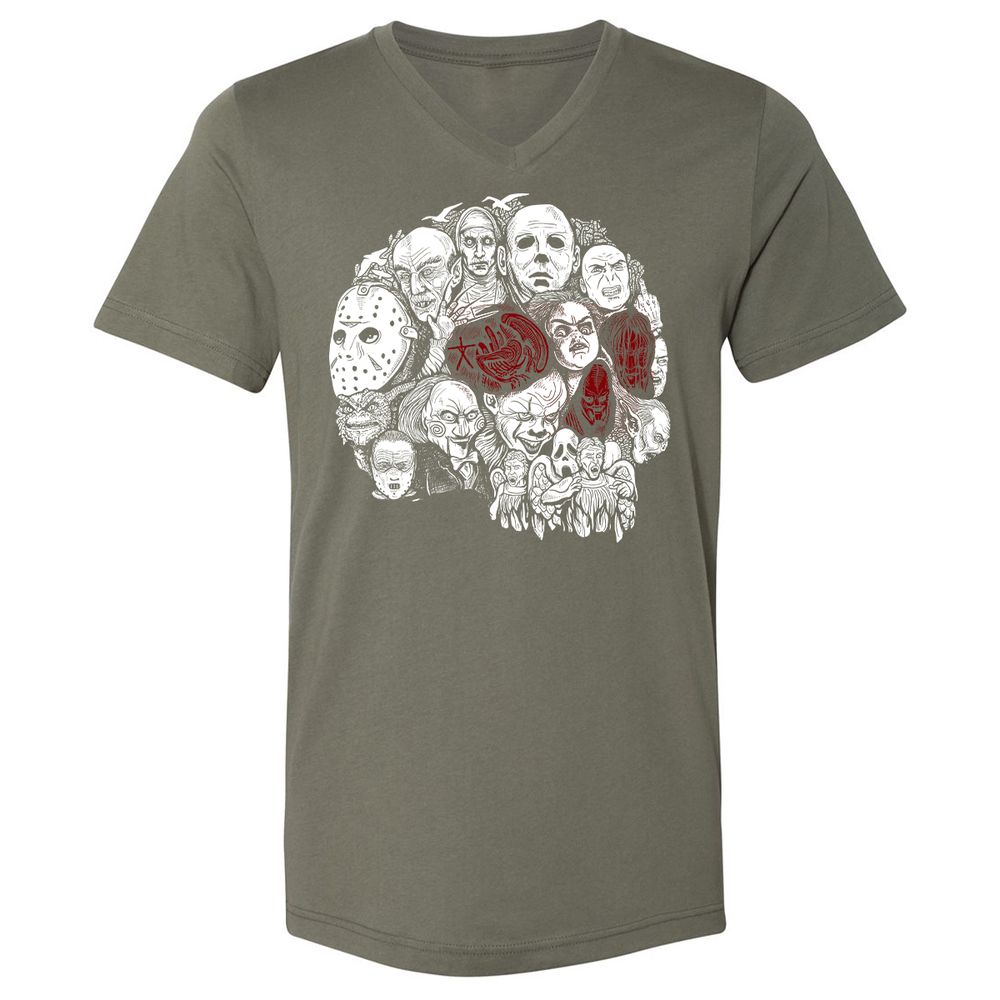 Unisex V-Neck T-Shirt - R8L5UHVT - Military Green - 10