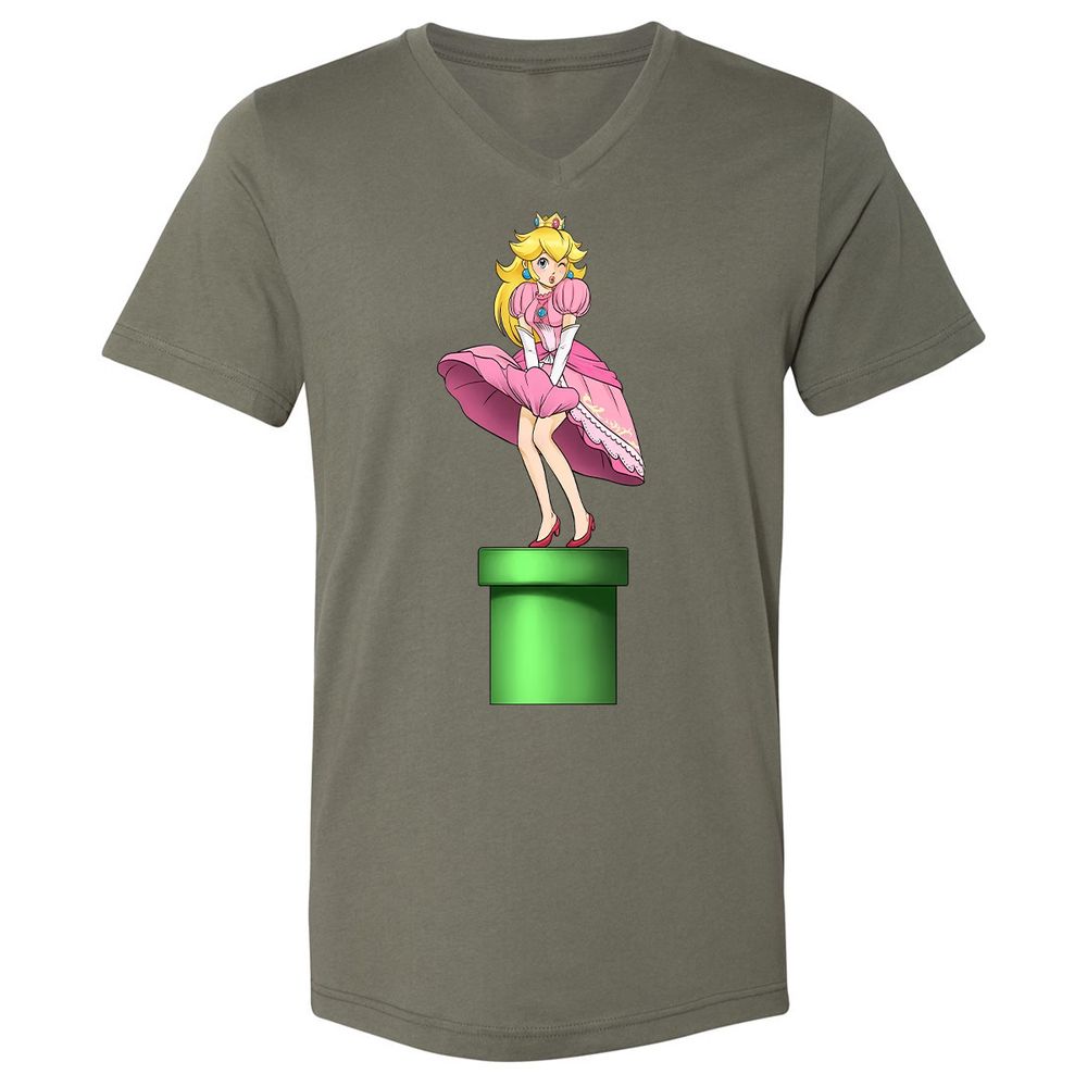 Unisex V-Neck T-Shirt - B6K4W2FP - Military Green - 10