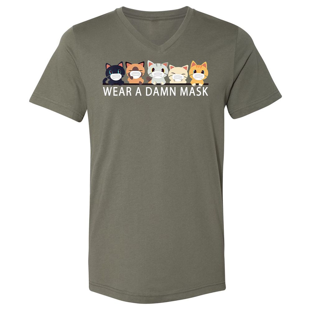 Unisex V-Neck T-Shirt - AZF51UTJ - Military Green - 10