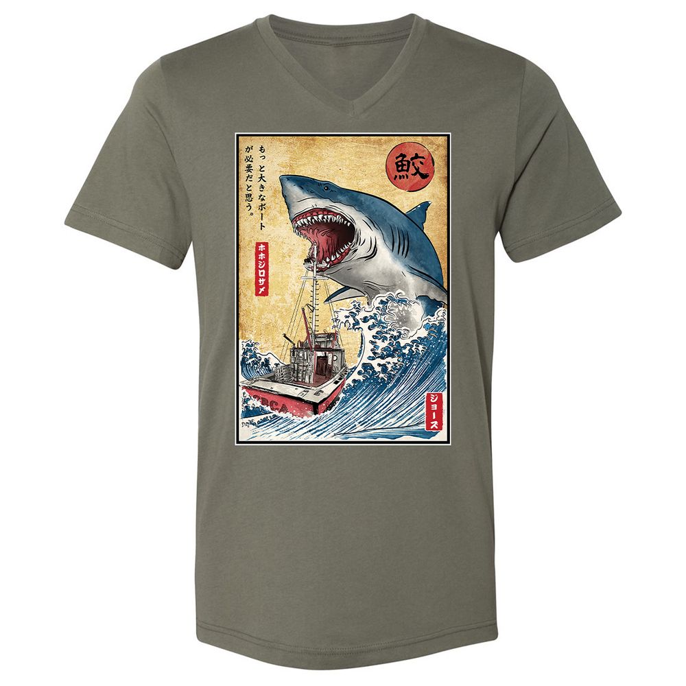 Unisex V-Neck T-Shirt - REA6KXSB - Military Green - 10