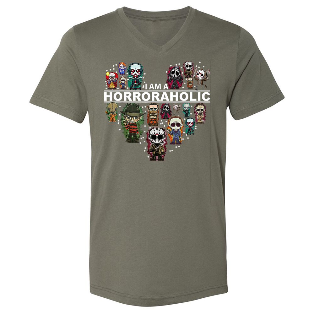 Unisex V-Neck T-Shirt - CMVEXHCL - Military Green - 10