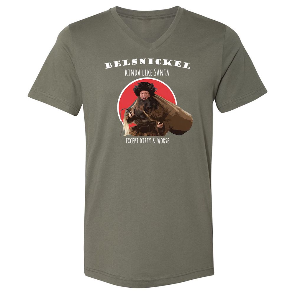 Unisex V-Neck T-Shirt - NGUV9QXA - Military Green - 10