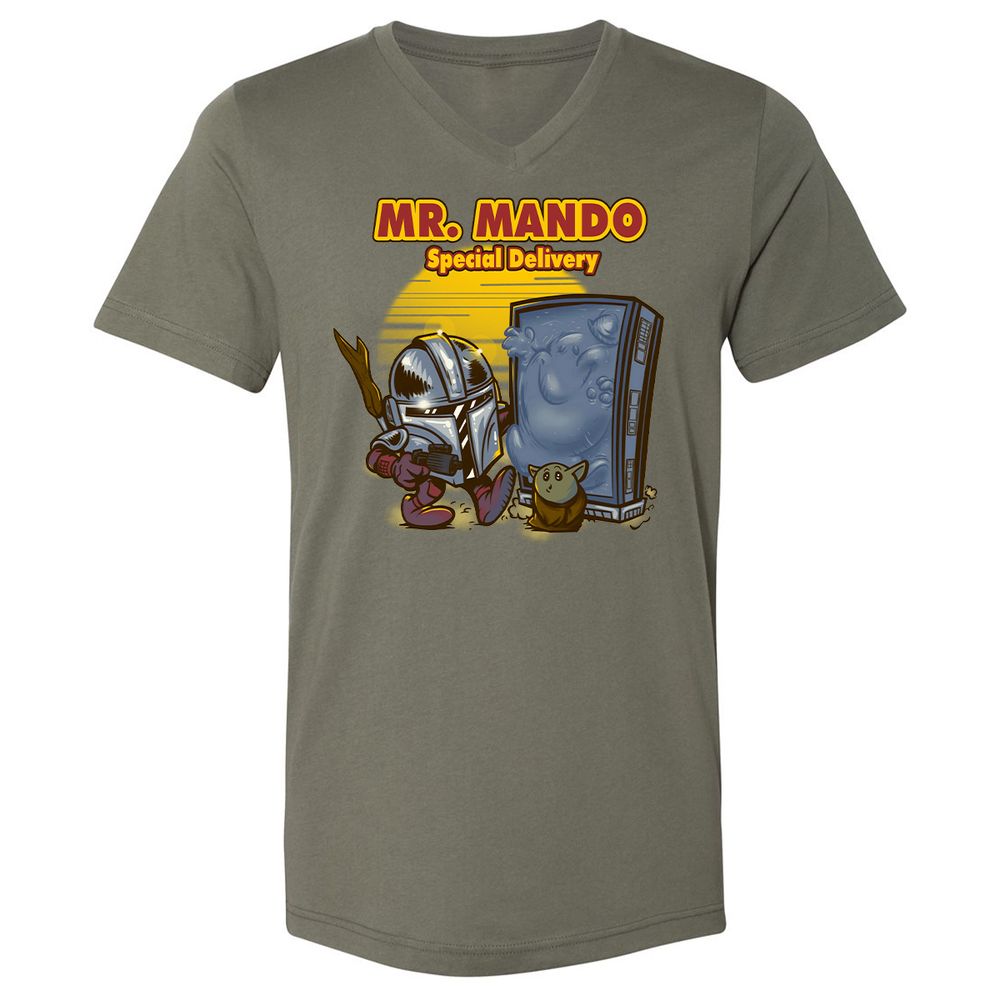 Unisex V-Neck T-Shirt - EPYQS3YE - Military Green - 10