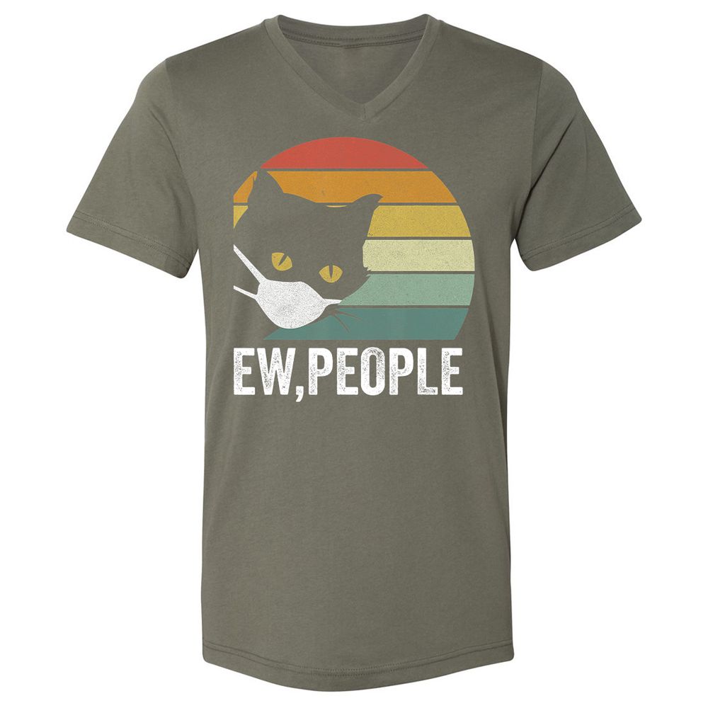 Unisex V-Neck T-Shirt - 89UZW9LN - Military Green - 10