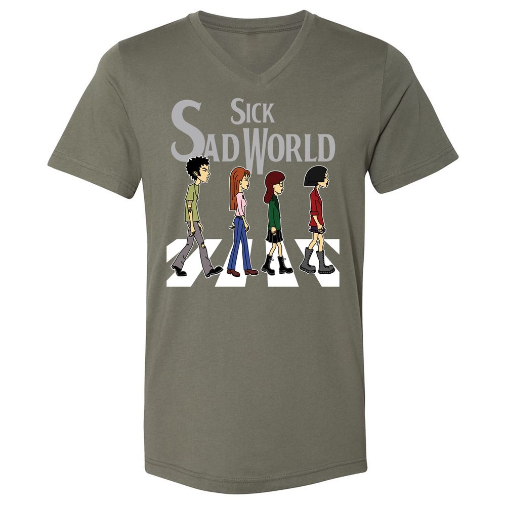 Unisex V-Neck T-Shirt - X9BUZHRT - Military Green - 10