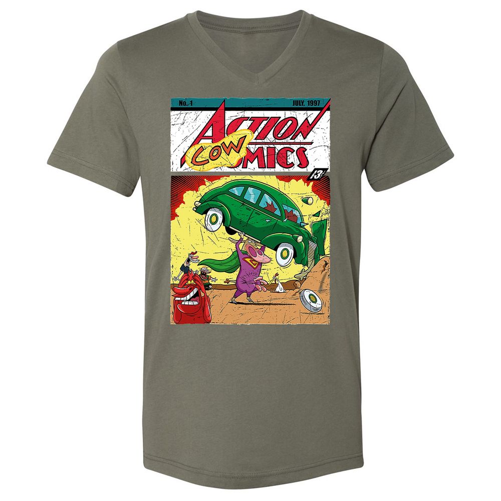 Unisex V-Neck T-Shirt - B6DDSGGC - Military Green - 10