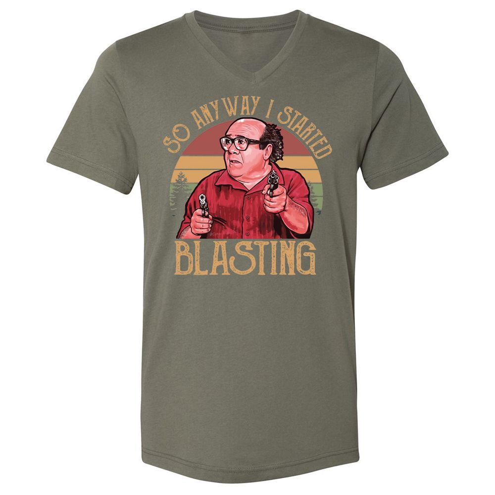 Unisex V-Neck T-Shirt - GW1T7WXJ - Military Green - 10