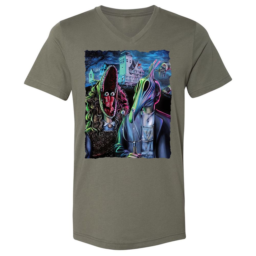 Unisex V-Neck T-Shirt - W5AT9T8Q - Military Green - 10