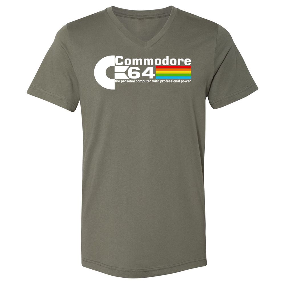 Unisex V-Neck T-Shirt - QE6GK54M - Military Green - 10