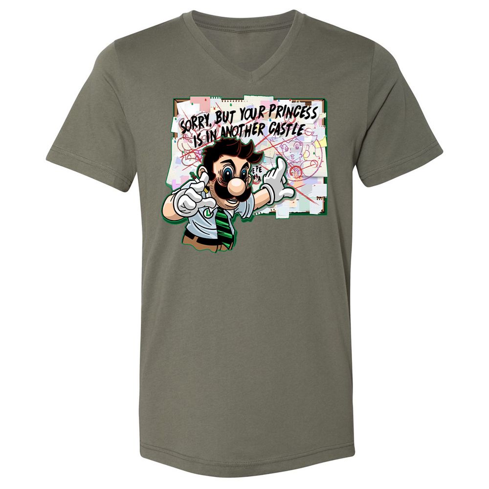 Unisex V-Neck T-Shirt - 34G91UM3 - Military Green - 10