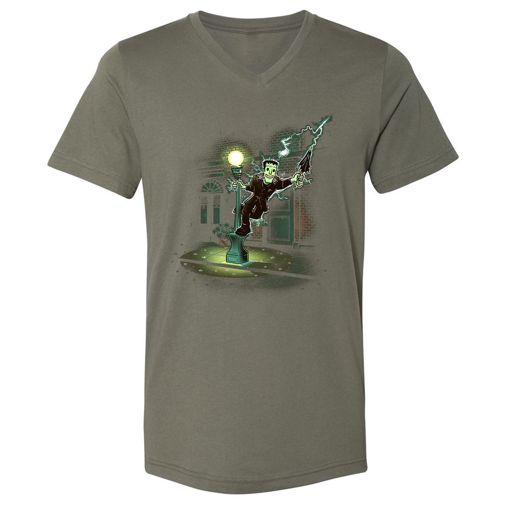 Unisex V-Neck T-Shirt - A8G7CLDX - Military Green - 10