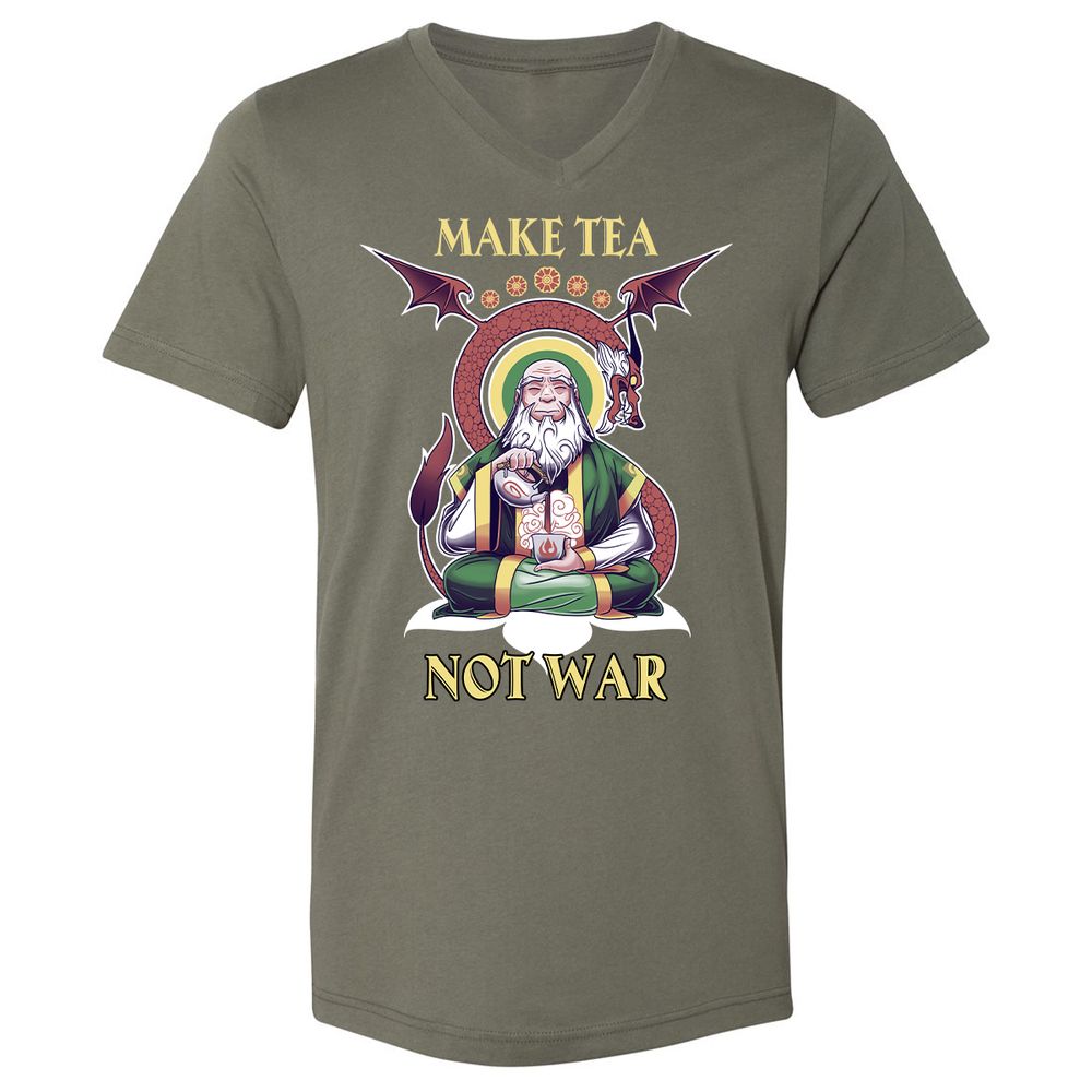 Unisex V-Neck T-Shirt - 859WX3VJ - Military Green - 10
