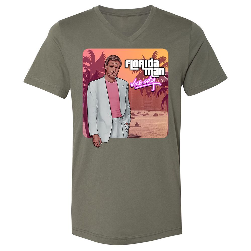 Unisex V-Neck T-Shirt - 9A638SXT - Military Green - 10