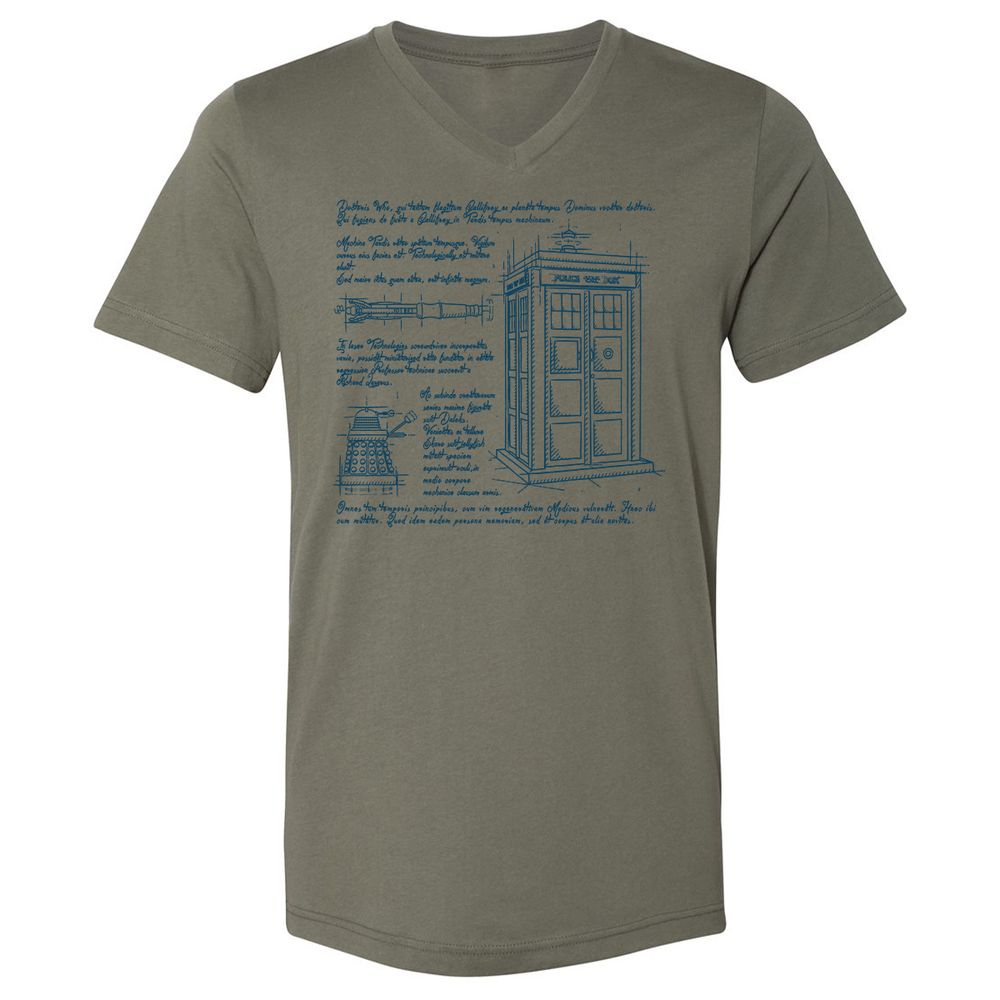Unisex V-Neck T-Shirt - 846VQHVP - Military Green - 10