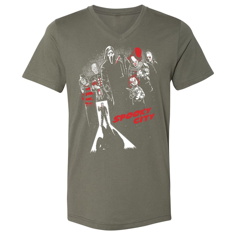 Unisex V-Neck T-Shirt - TA5EA8AE - Military Green - 10