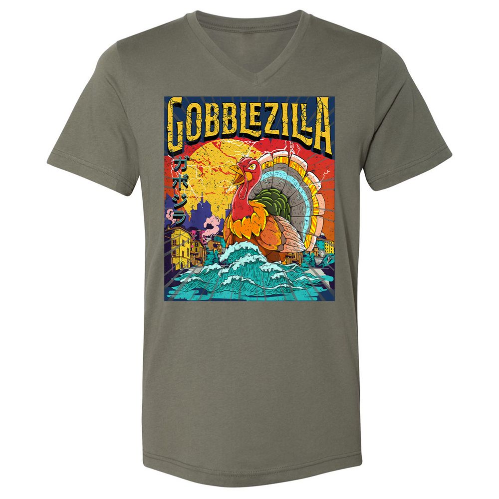 Unisex V-Neck T-Shirt - 96UUY1JW - Military Green - 10