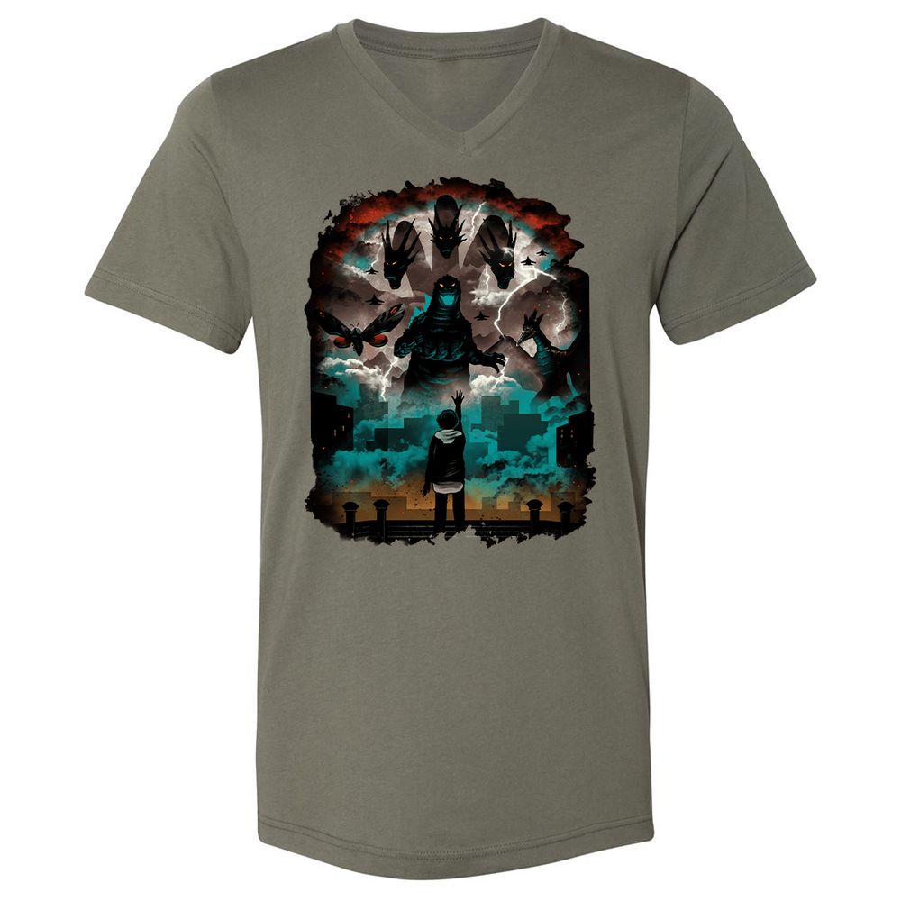 Unisex V-Neck T-Shirt - EYG1DP3Z - Military Green - 10