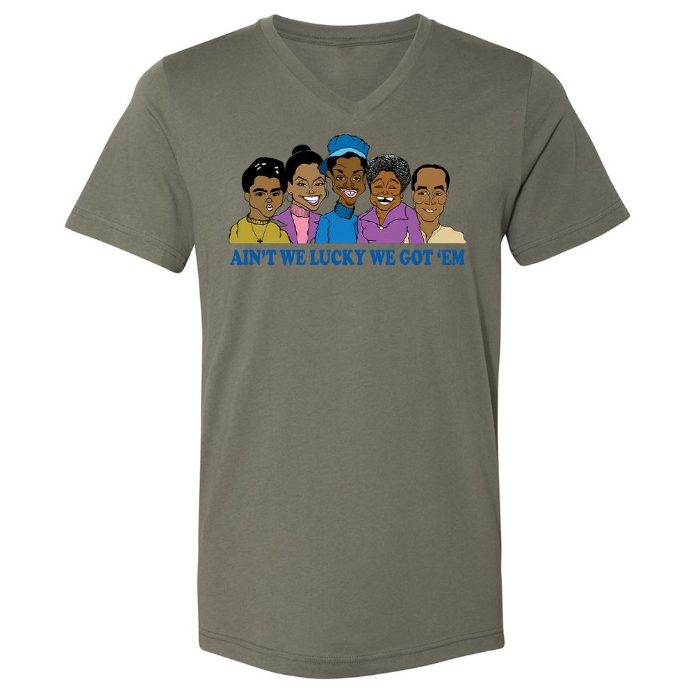 Unisex V-Neck T-Shirt - Q2X1JVQB - Military Green - 10