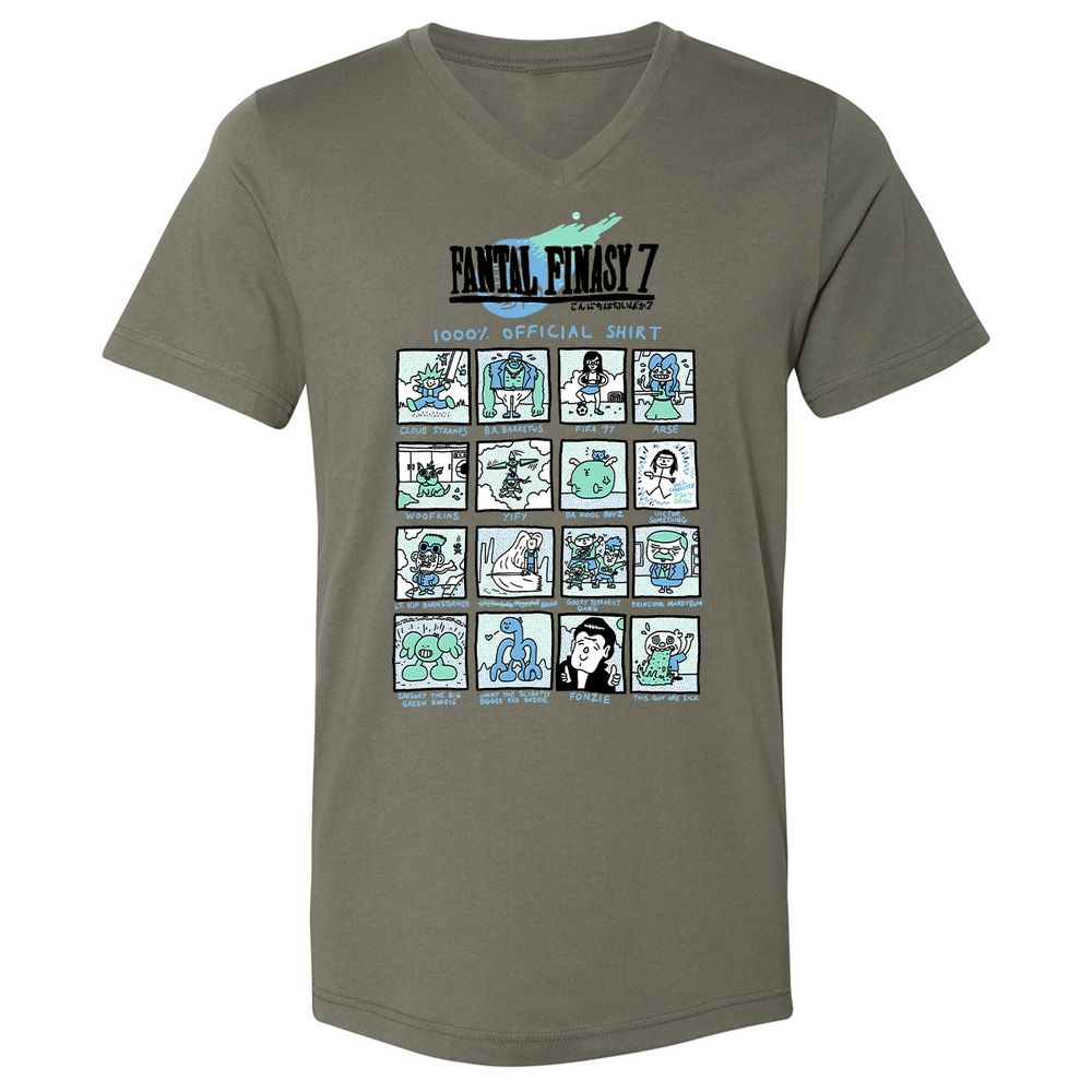 Unisex V-Neck T-Shirt - RRKAWG9L - Military Green - 10