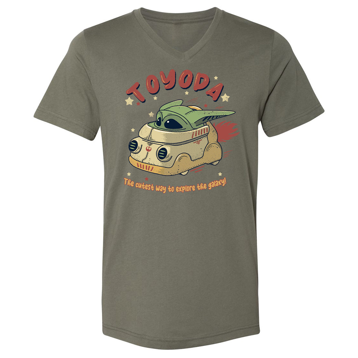 Unisex V-Neck T-Shirt - NYPMNUGJ - Military Green - 10