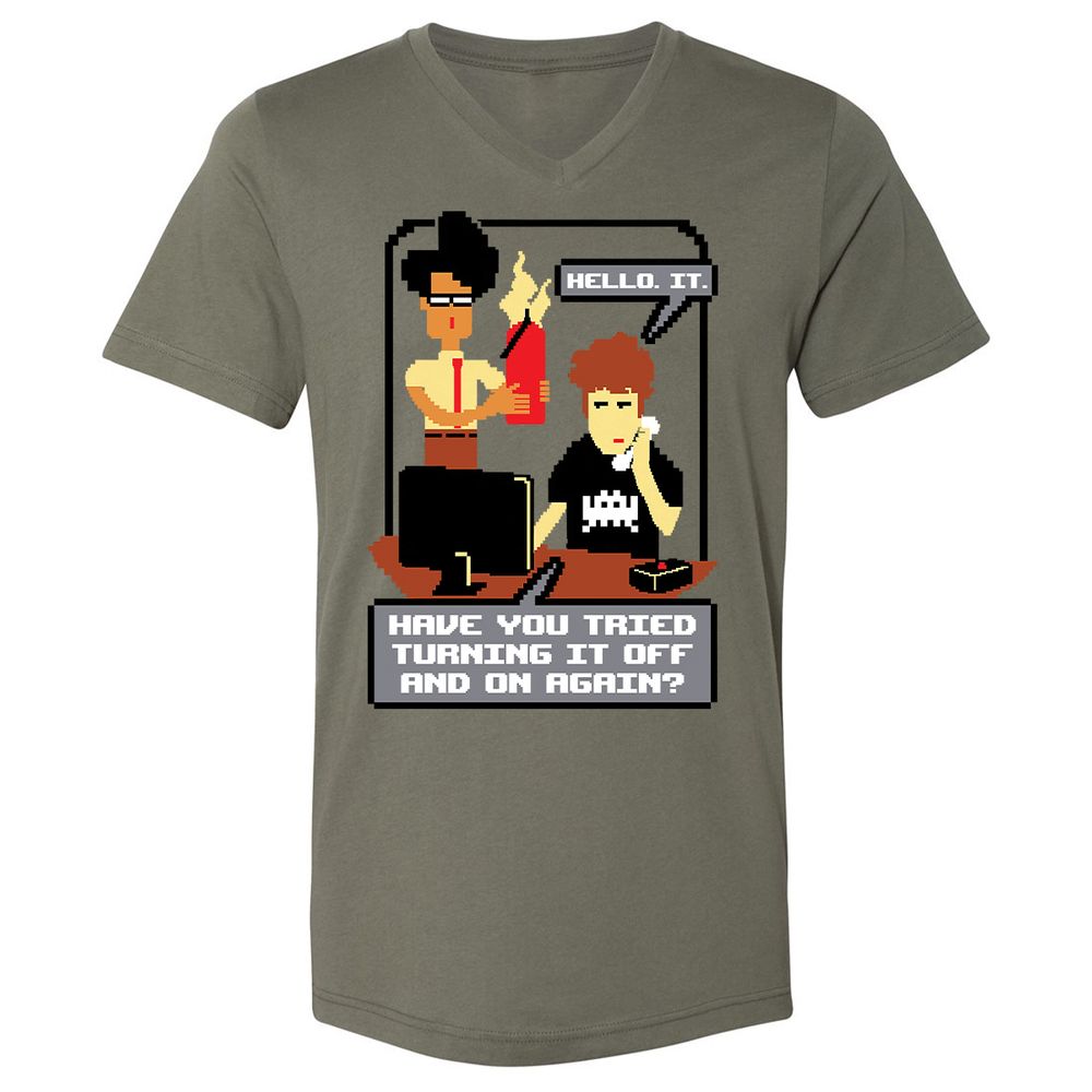 Unisex V-Neck T-Shirt - HNEUZ7PF - Military Green - 10