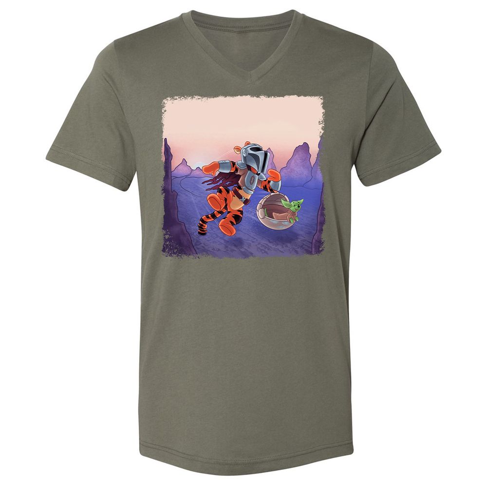 Unisex V-Neck T-Shirt - 38JYX5VU - Military Green - 10