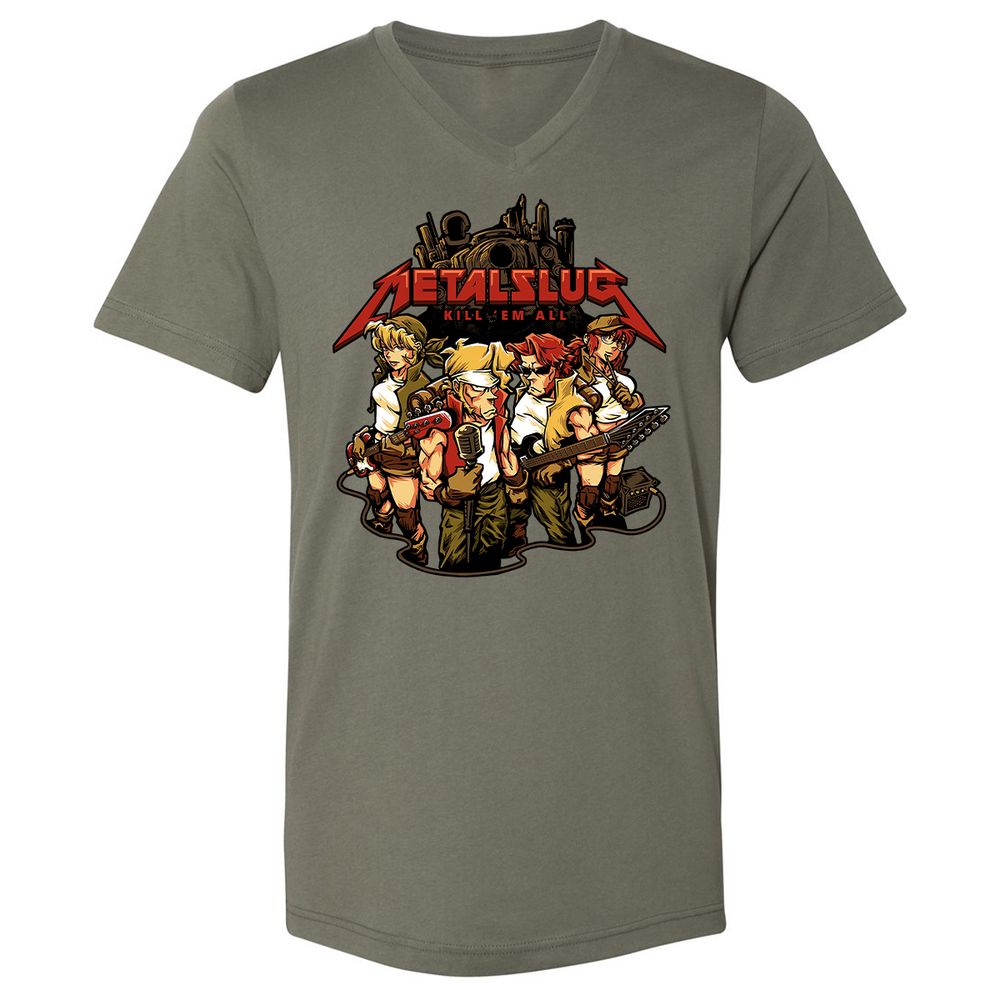 Unisex V-Neck T-Shirt - 9J1E4TKR - Military Green - 10
