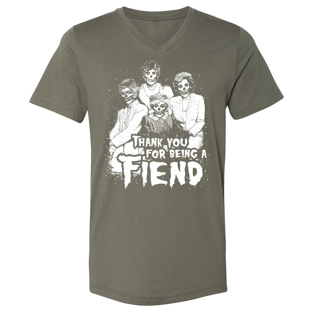 Unisex V-Neck T-Shirt - CGZV5FU6 - Military Green - 10