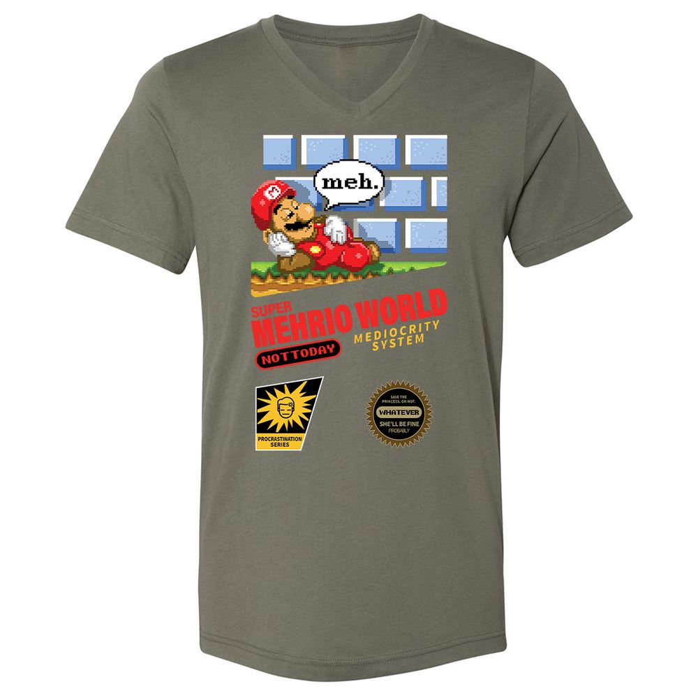 Unisex V-Neck T-Shirt - AXQLR876 - Military Green - 10