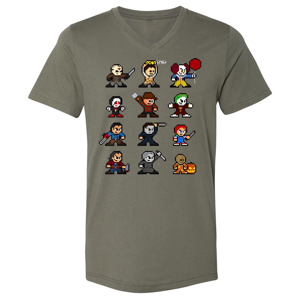 Unisex V-Neck T-Shirt - BH47GQV9 - Military Green - 10