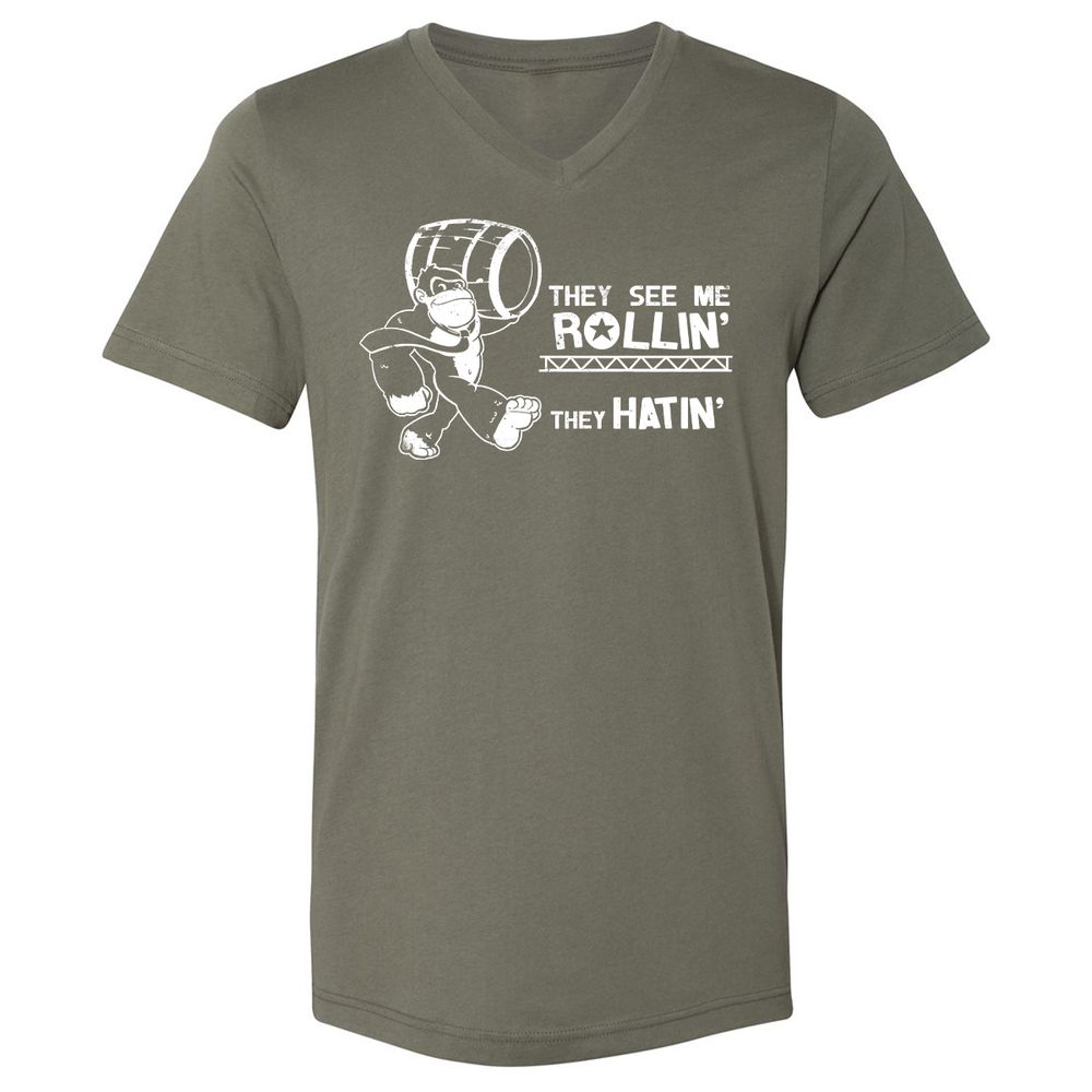 Unisex V-Neck T-Shirt - 9G341W7T - Military Green - 10